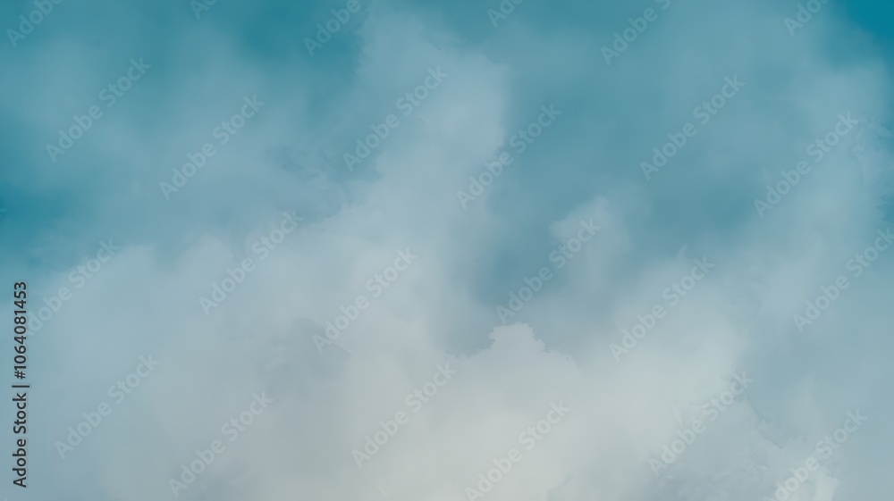 Obraz premium Soft sky-blue gradient, light to dark with cloud-like texture