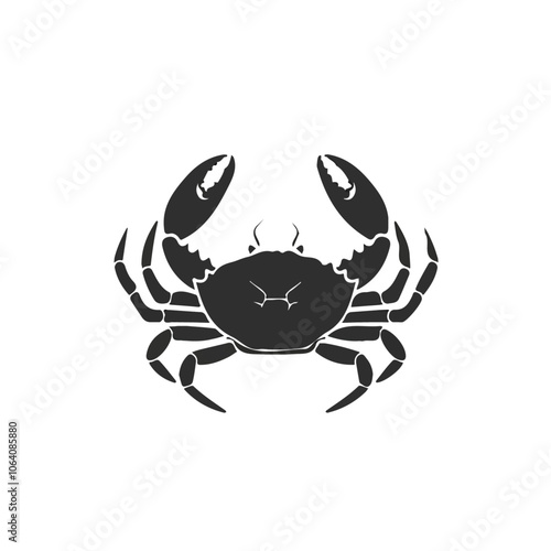 2D flat vector illustration crab icon isolated on a white background.
