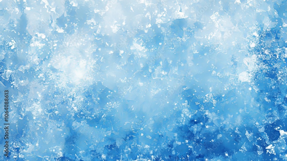 Frosty pattern on a winter window in icy blue tones.
Frosty pattern on a winter window in icy blue tones.