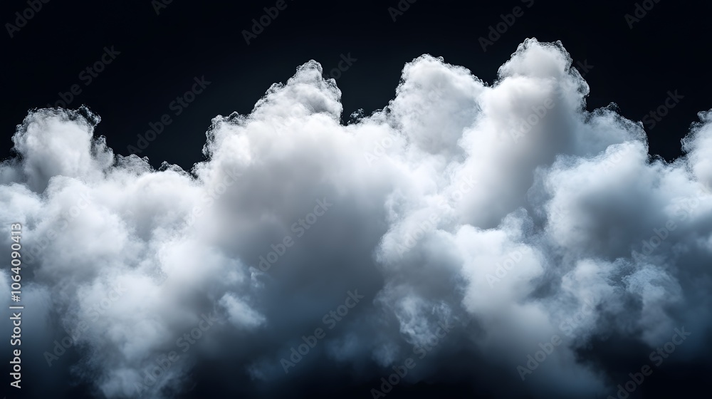 Soft and fluffy white cloud isolated on black background Soft and fluffy white cloud isolated on black background