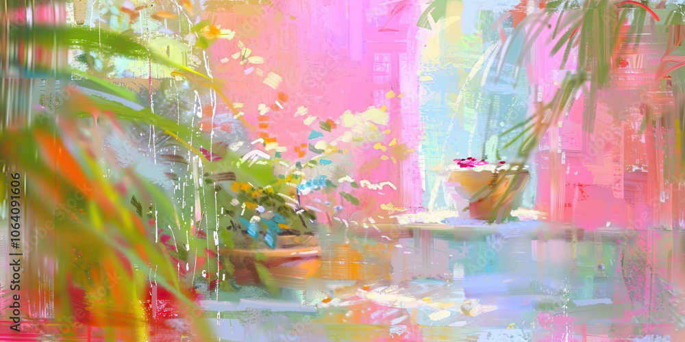 Obraz premium A makeshift medical area in a lush garden, adorned with healing herbs and medicinal plants.