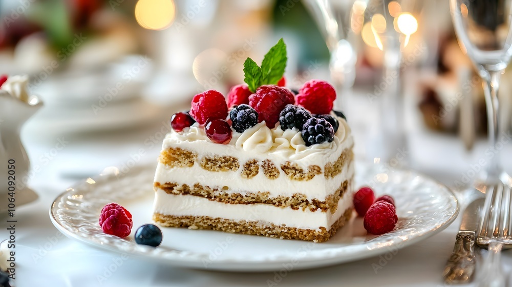 Sweet and healthy dessert on an elegantly table Sweet and healthy dessert on an elegantly table