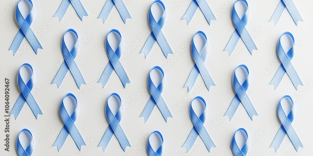 Blue awareness ribbons pattern on light background for prostate cancer support Blue awareness ribbons pattern on light background for prostate cancer support