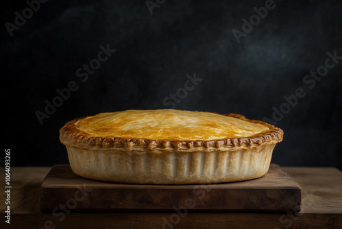 Steak and kidney pie, copy space photo