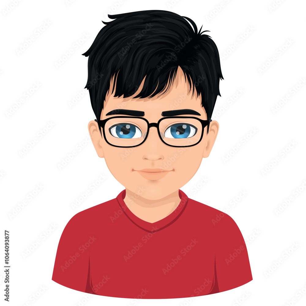 Portrait of black haired boy with blue eyes Portrait of black haired boy with blue eyes