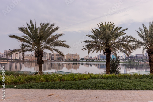 Lake Arbaeen in Jeddah, Saudi Arabia