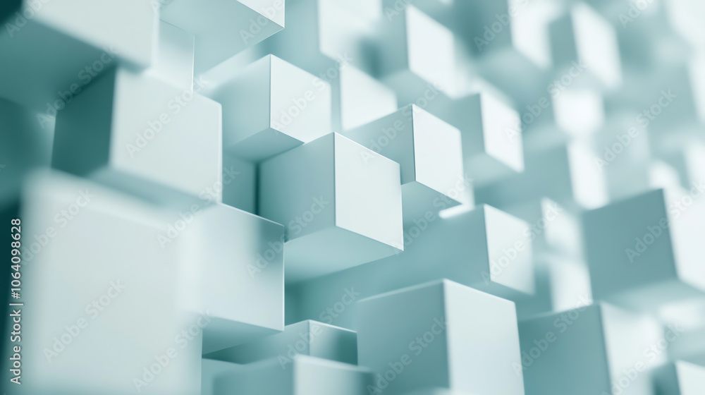 Dynamic cube pattern in soft blue tones Dynamic cube pattern in soft blue tones