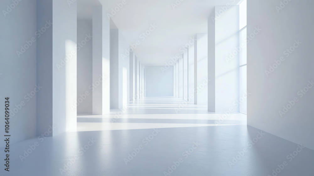 Fototapeta premium Modern gallery space with soft natural lighting