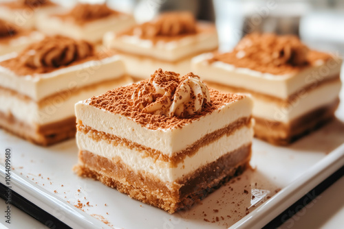 Creamy biscoff cheesecake slice with whipped topping