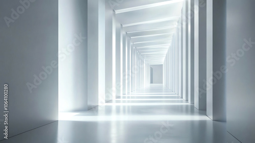 White corridor with infinity perspective