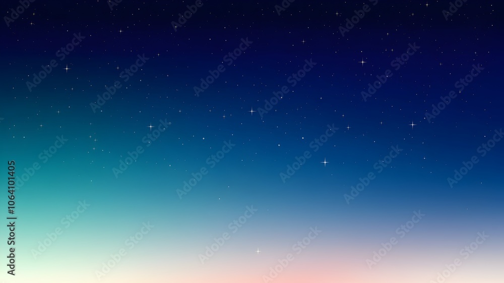 Fototapeta premium Navy to sky blue gradient with starry concentration at top