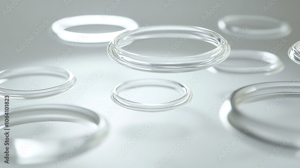 Glass circles arrangement with shadows Glass circles arrangement with shadows