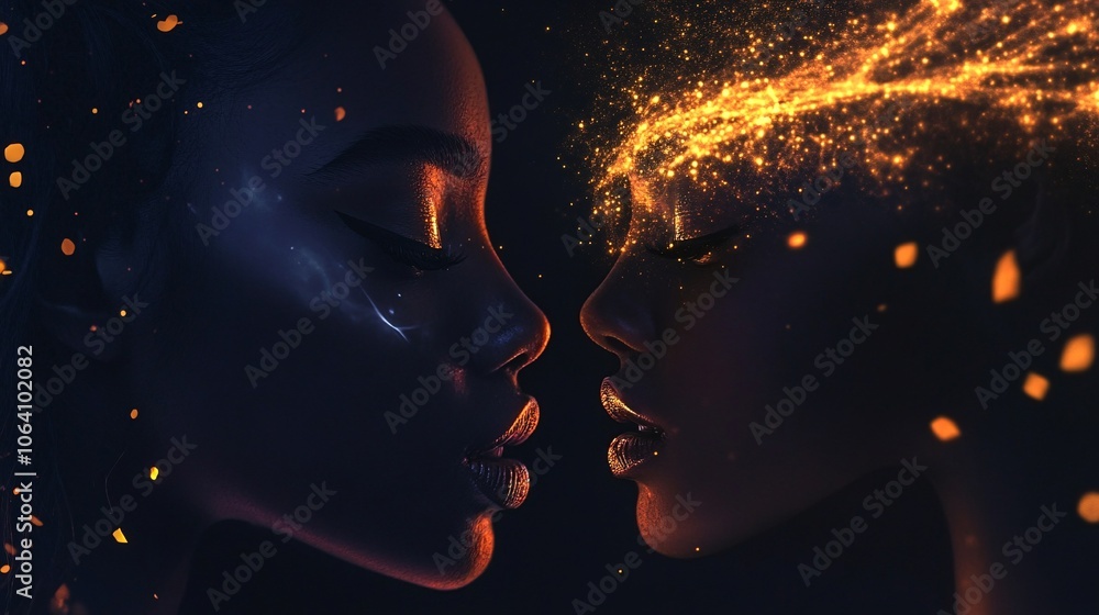 Two Faces, Intimate Moment: A Captivating Close-Up Two Faces, Intimate Moment: A Captivating Close-Up