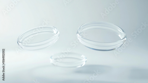 Floating glass circles composition