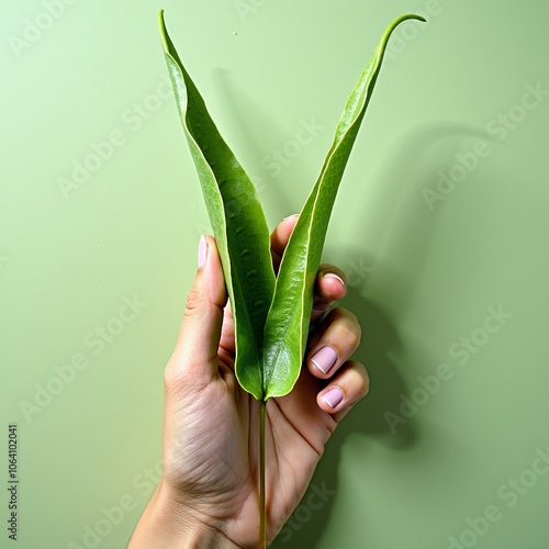 Fresh aloe vera leaves held by hand - perfect for natural skincare blogs, wellness websites, herbal remedy guides, and holistic health presentations