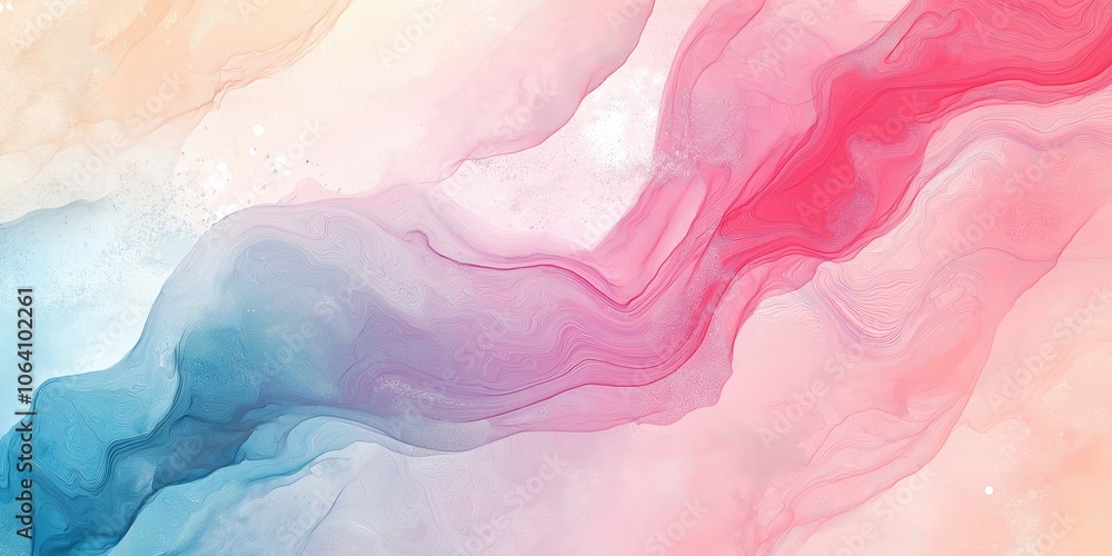 Fototapeta premium Colorful alcohol ink painting background with glittering particles