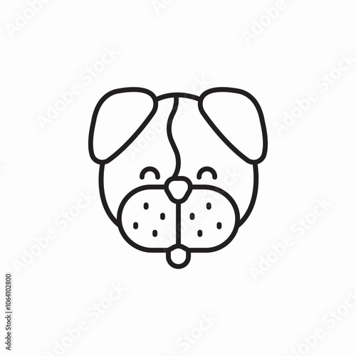 dog bulldog icon sign vector