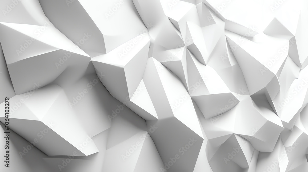 White geometric pattern with dynamic angles and shadows White geometric pattern with dynamic angles and shadows