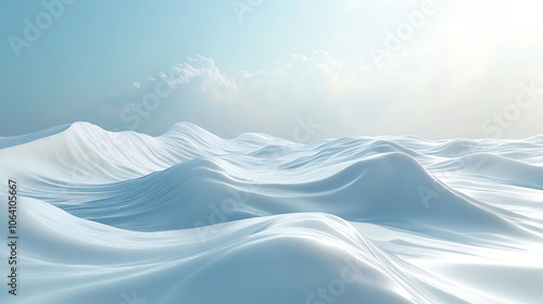 White snow dunes under bright sky