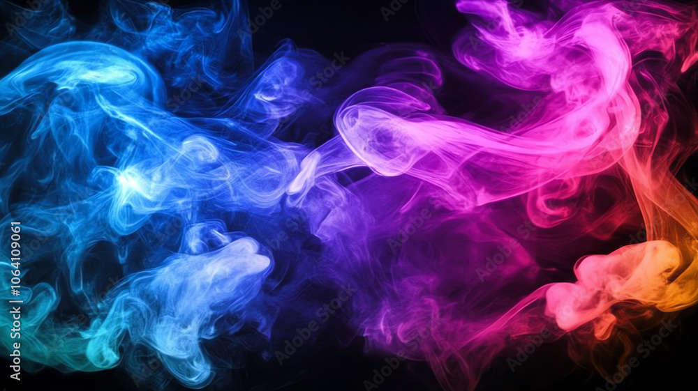 Fototapeta premium Cool toned smoke waves with color blend