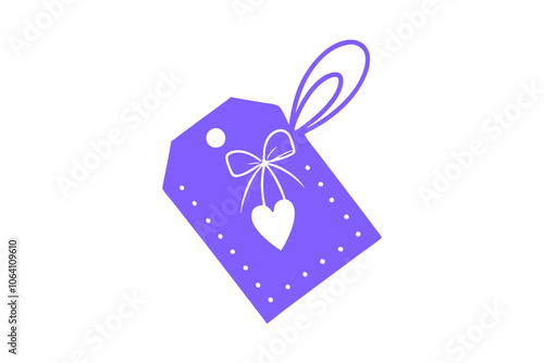 Romantic Gift Tag vector art illustration 