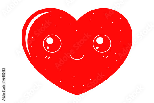 Cute Heart Emoji vector art illustration