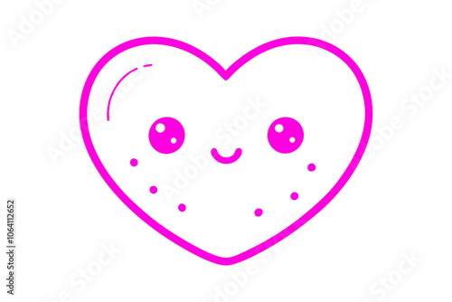 Cute Heart Emoji vector art illustration