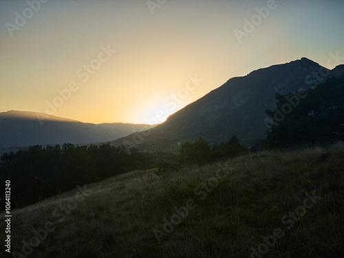 sunset in the mountains