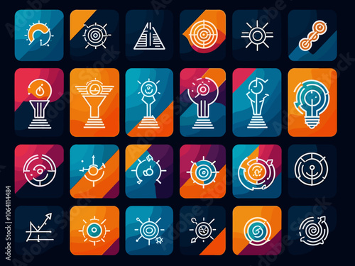 Strategy evolution icon collection set. Containing growth, transformation, adaptation, change, progress, development, innovation icon. Simple line vector.