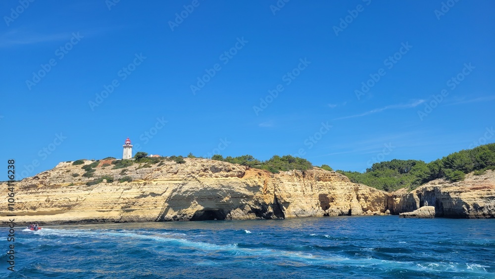 coastline with lighthouse coastline with lighthouse