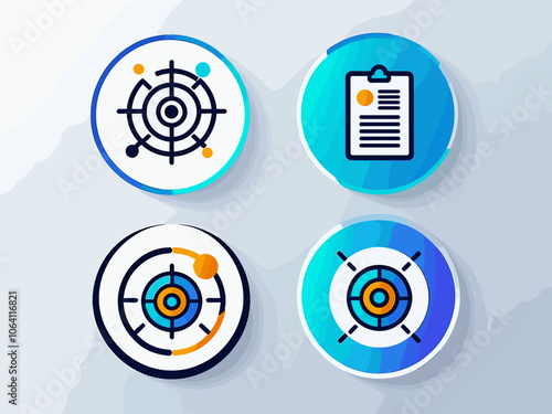 Business model icon collection set. Containing innovation, target customer, strategy, policy, process icon. Simple flat vector.