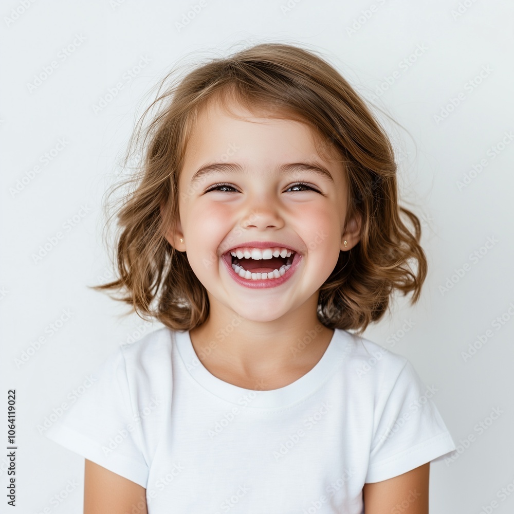 Happy, smiling white girl isolated on white background Happy, smiling white girl isolated on white background