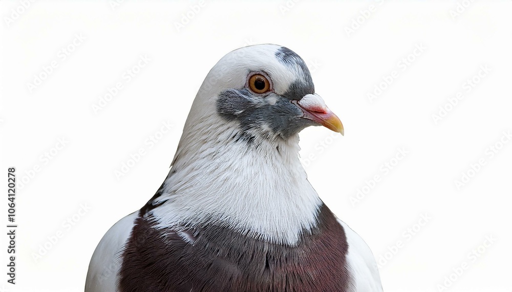 Fototapeta premium Pigeon front view full body isolate on White background PNG
