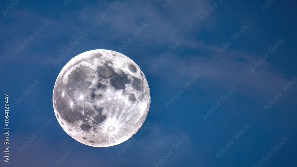 Full moon with stars in twilight sky, against gradient dark to light background Full moon with stars in twilight sky, against gradient dark to light background
