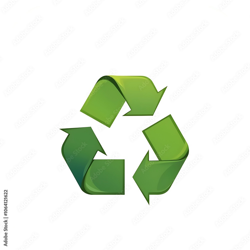 Fototapeta premium Green Leaf with Recycle Symbol Vector Icon for Eco-Friendly Themes