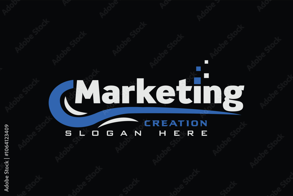Naklejka premium Creative Digital Marketing logo design vector illustration emblem icon - Marketing logo.