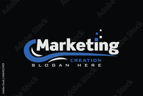 Creative Digital Marketing logo design vector illustration emblem icon - Marketing logo.