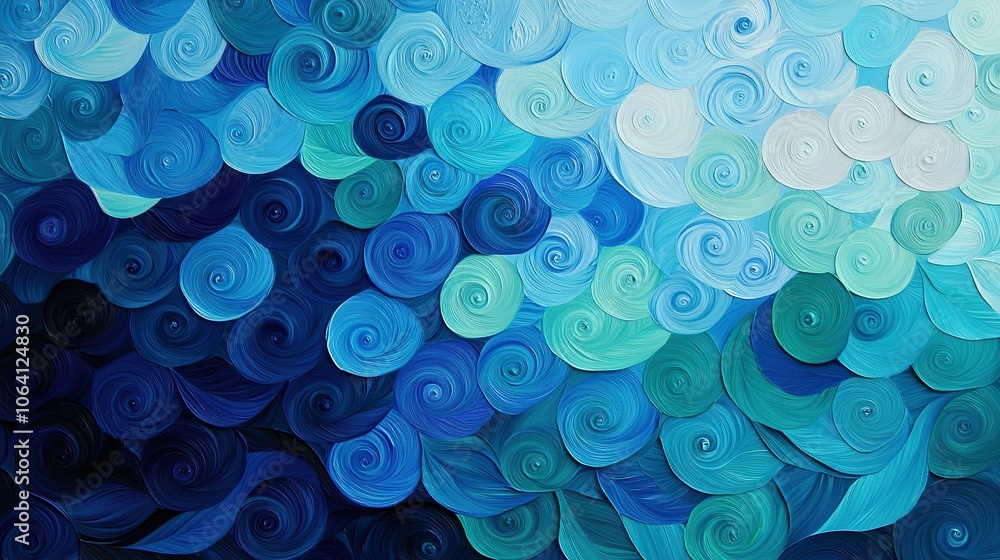 Blue-white swirls on black-white backdrop with blue sky background Blue-white swirls on black-white backdrop with blue sky background