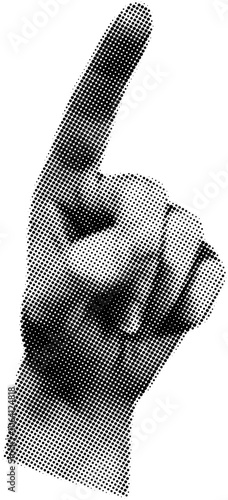 Hand Halftone Collage Finger Click