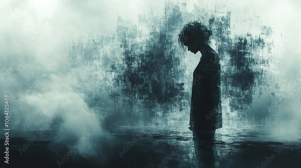 Posttraumatic stress disorder (PSTD), abstract art, mental health Posttraumatic stress disorder (PSTD), abstract art, mental health