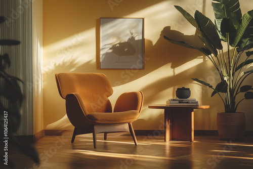 Elegant and Natural Modern Living Room: Luxurious Interior Photography Showcasing Contemporary Design with Organic Accents