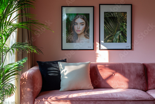 Elegant and Natural Modern Living Room: Luxurious Interior Photography Showcasing Contemporary Design with Organic Accents