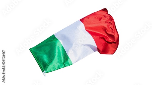 Italian Republic national flag isolated on white background. Italy is a country in Southern and Western Europe.