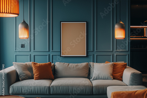 Elegant and Natural Modern Living Room: Luxurious Interior Photography Showcasing Contemporary Design with Organic Accents