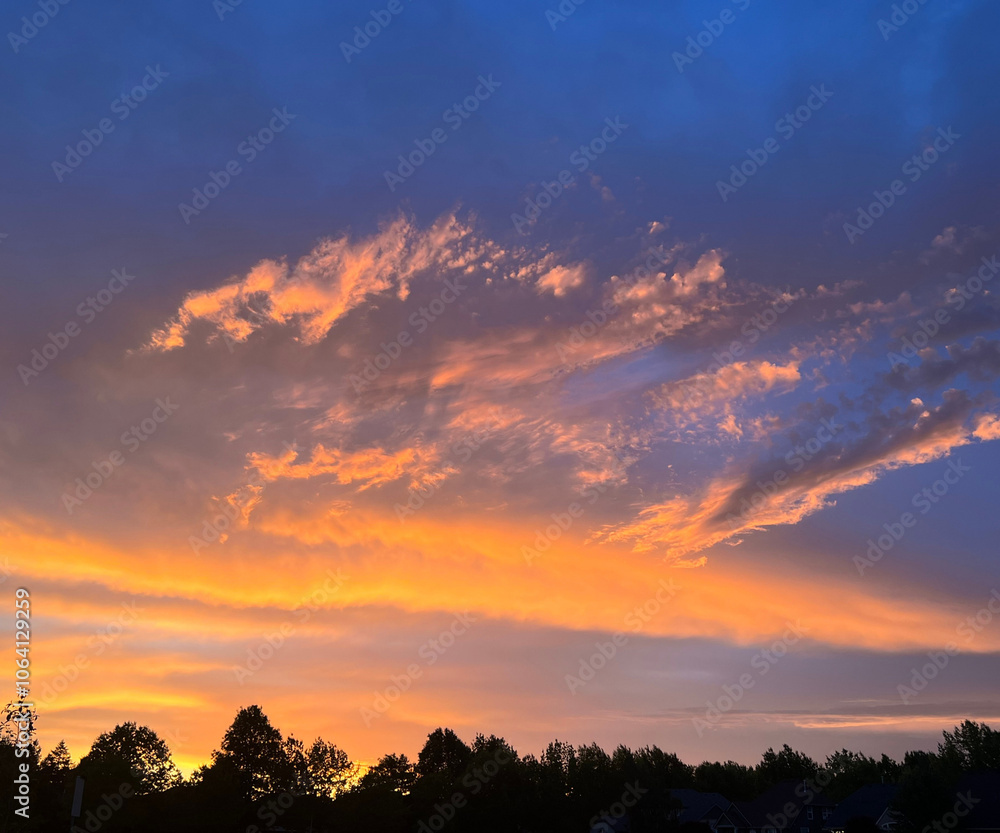 blue sky orange clouds blue sky orange clouds