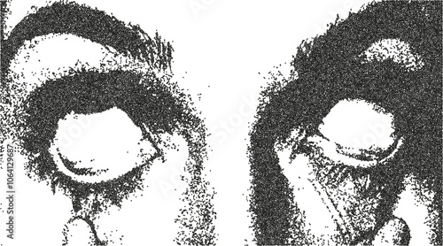 Grunge Face with Rolled Eyes Collage