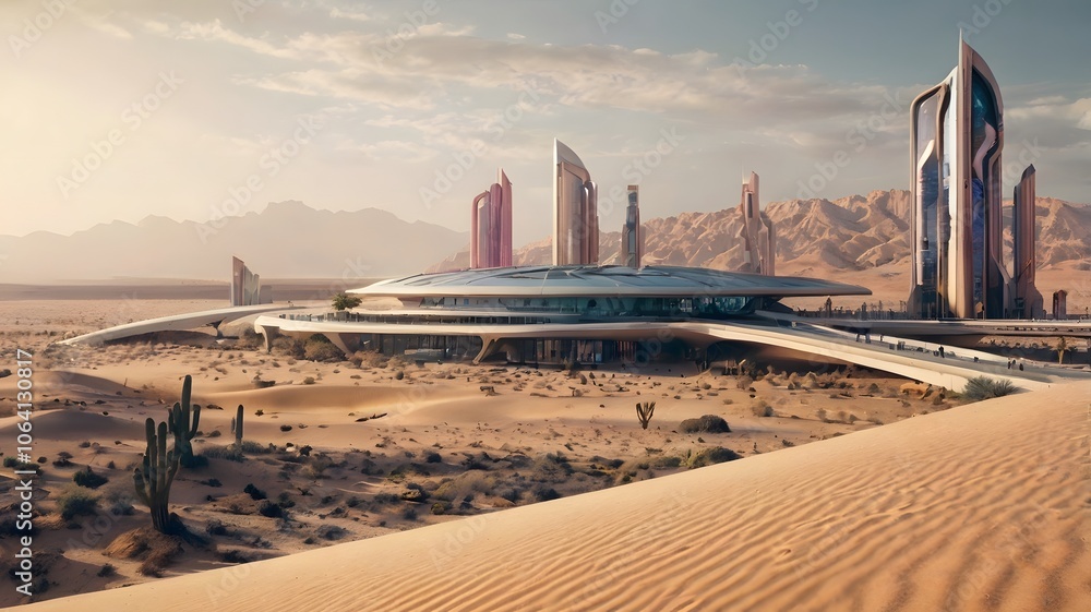 A futuristic desert city with sleek modern ar, background, sky, science, building, art, concept, game, nature, design, future, generative AI A futuristic desert city with sleek modern ar, background, sky, science, building, art, concept, game, nature, design, future, generative AI