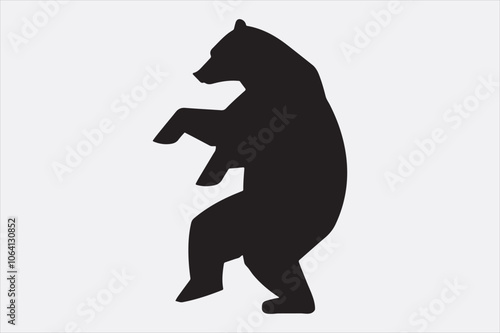 A solid black silhouette of a bear.