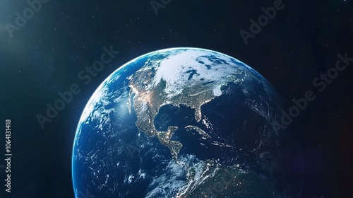 Obraz na płótnie A stunning view of Earth from space, showcasing the continents and oceans. w salonie