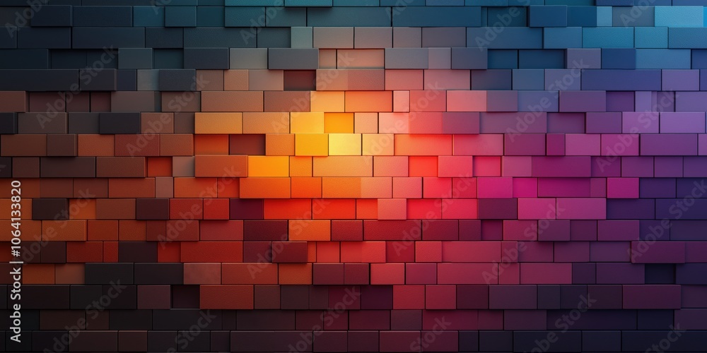 A vibrant wall of colourful glowing cubes and blocks portraying an abstract technology background A vibrant wall of colourful glowing cubes and blocks portraying an abstract technology background